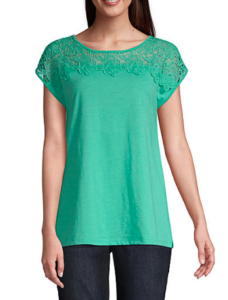 jc penny mint green tee, spring shopping