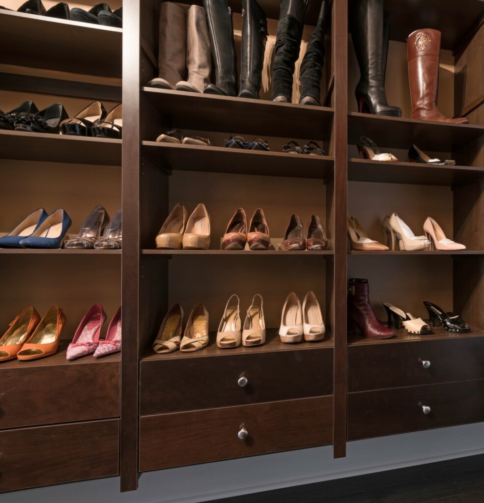 Shoe Storage In The Closet Victory, Custom Closet Shoe Shelves