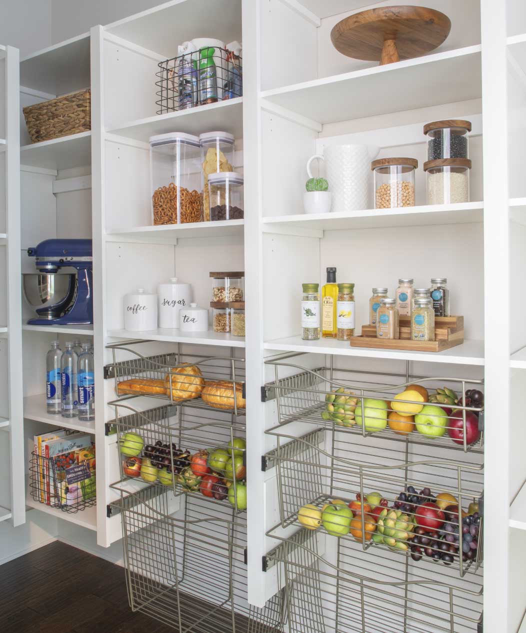 white custom pantry from victory closets