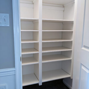 white custom linen closet