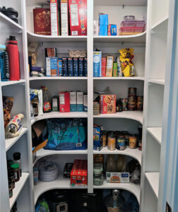 kitchen pantry with dry goods