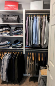organized custom closet for men